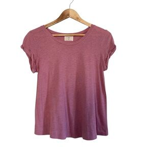 Anthropologie t.la Mauve Pink Flowy Short Sleeve Top XS Soft Casual Tee